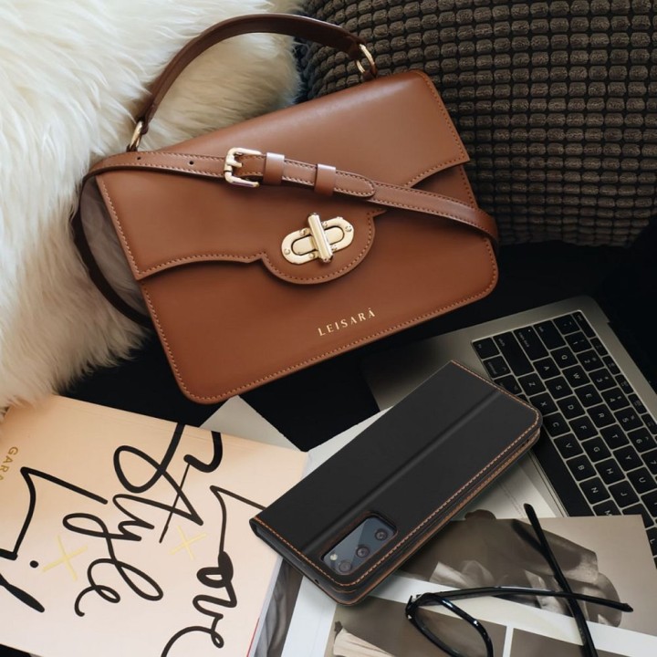 Etui z klapką na Xiaomi Redmi 17C Smart Pro Book skórzane czarne