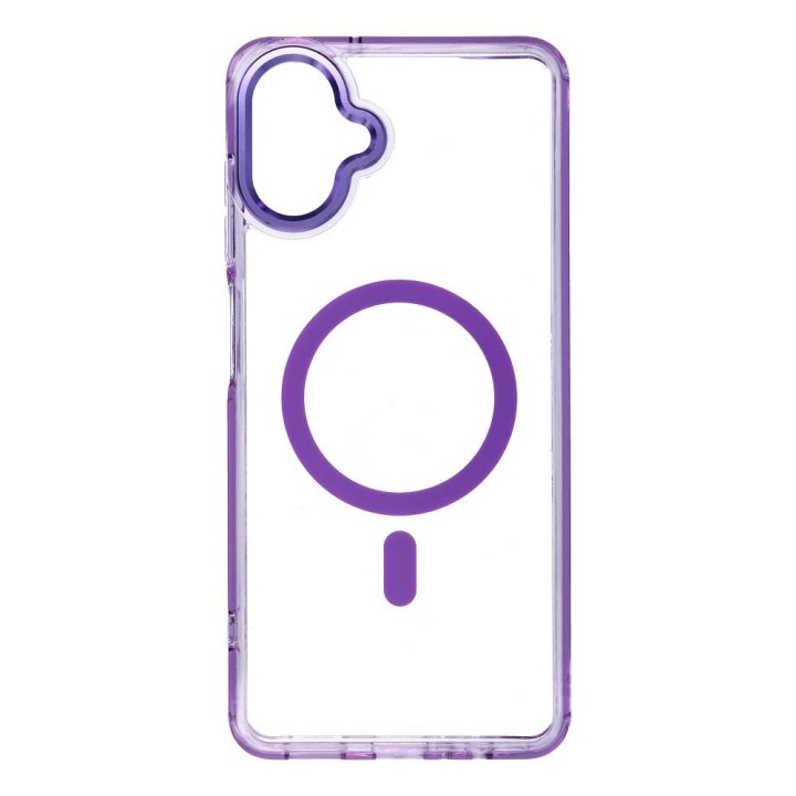 Case for Samsung A07 / A08 Frame Clear Hybrid Mag Cover MagSafe compatible purple
