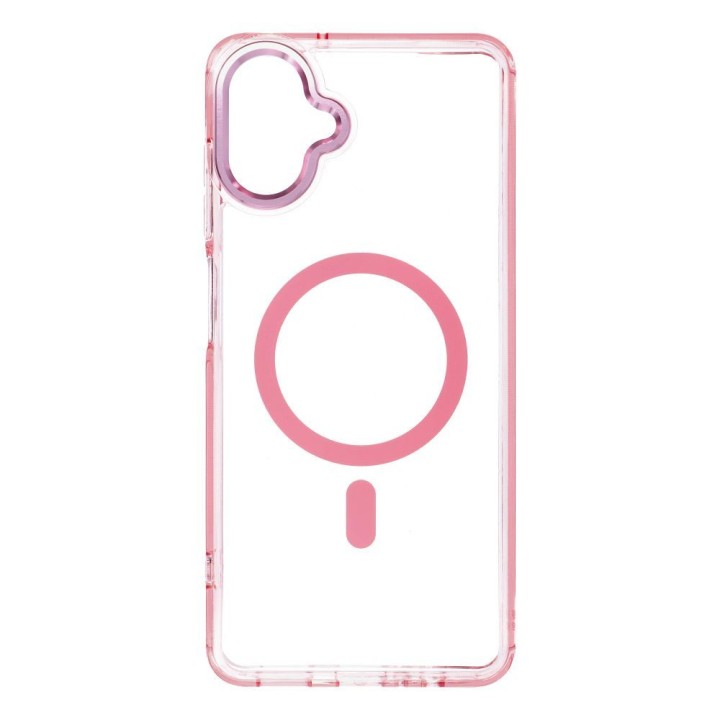 Case for Samsung A07 / A08 Frame Clear Hybrid Mag Cover MagSafe compatible powder pink