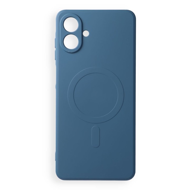 Чохол для Samsung A08 Silicone Mag Cover сумісний із MagSafe (camera protection) синій