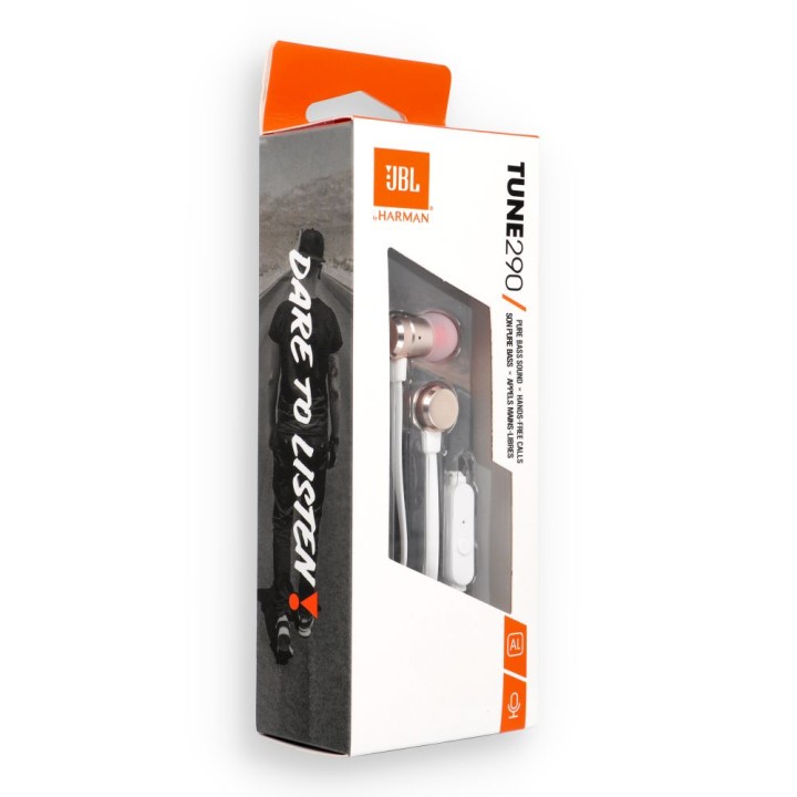 Wired in-ear headphones Jack 3,5mm with microphone JBL T290 gold