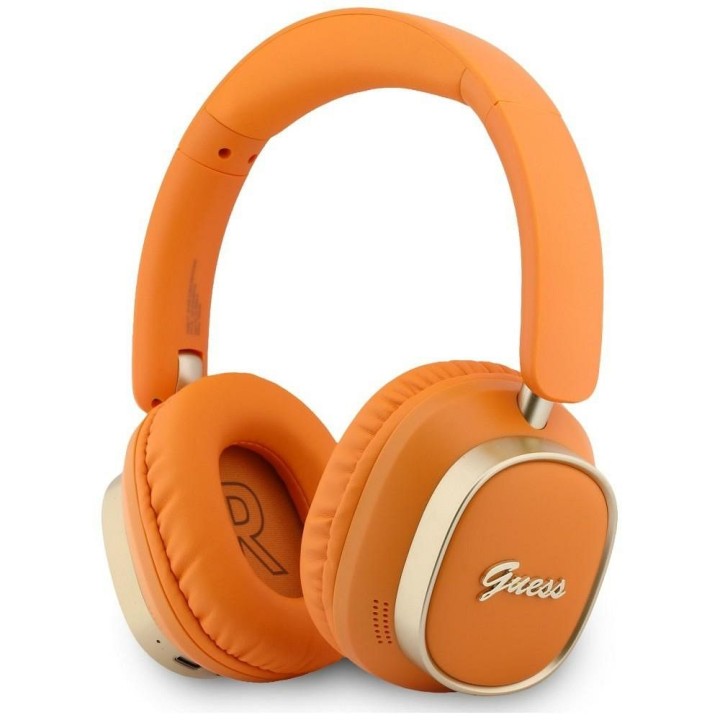 Wireless headphones on-ear Guess ENC Rectangle Metal Script orange
