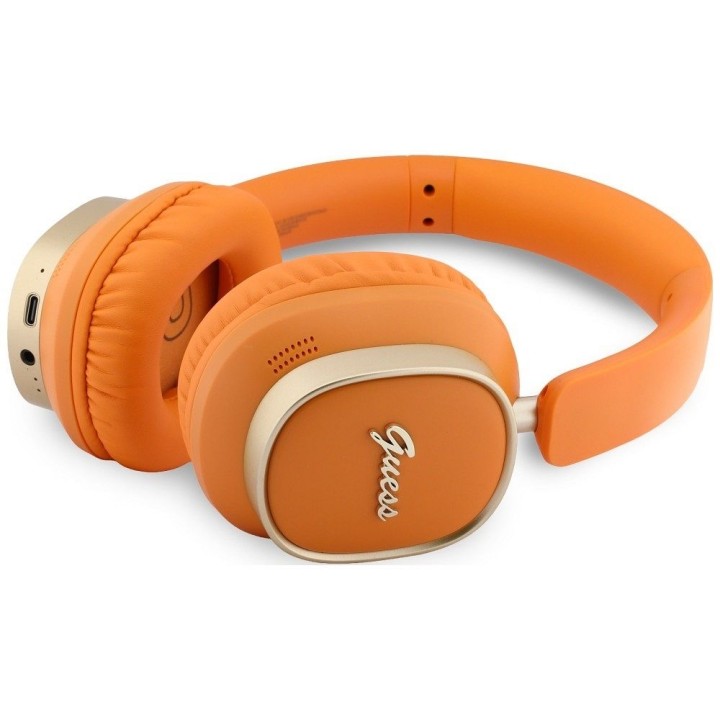 Wireless on-ear headphones Guess ENC Rectangle Metal Script orange