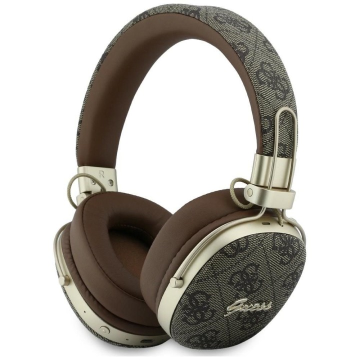 Wireless on-ear headphones Guess ENC Metal 4G Script Logo brown