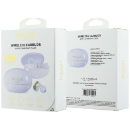 Sluchawki бездротові вкладиші OWS Guess Metalic Finish Electropated Parts Classic Логотип фіолетові