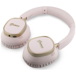 Wireless headphones on-ear Guess ENC Rectangle Metal Script pink
