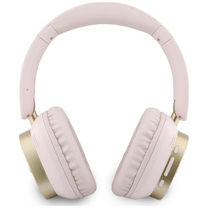 Wireless on-ear headphones Guess ENC Rectangle Metal Script pink
