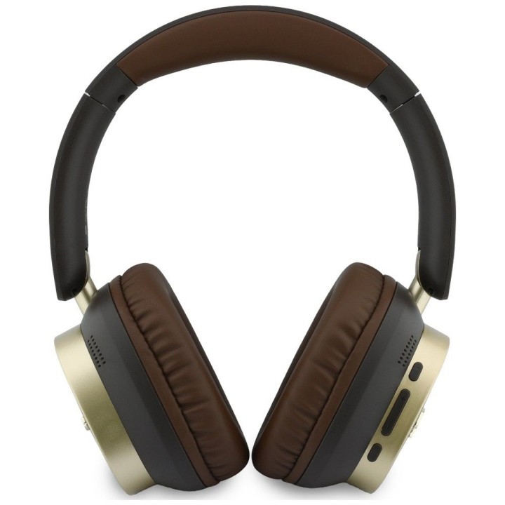 Wireless on-ear headphones Guess ENC Rectangle Metal Script brown