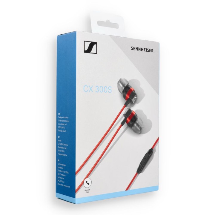 Słuchawki przewodowe douszne Jack 3,5 mm Sennheiser CX 300S czerwone