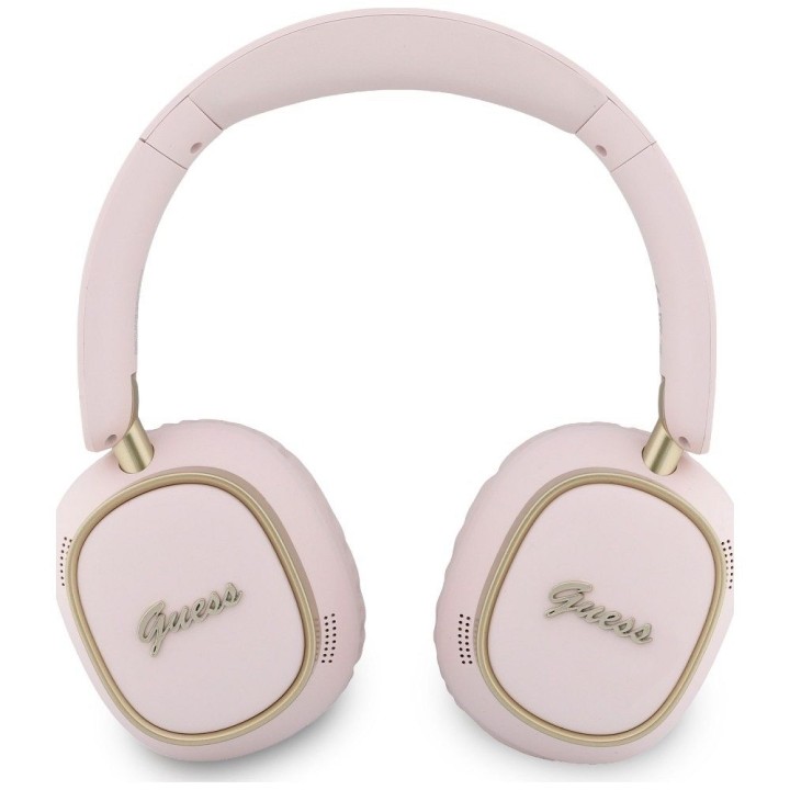 Wireless on-ear headphones Guess ENC Rectangle Metal Script pink