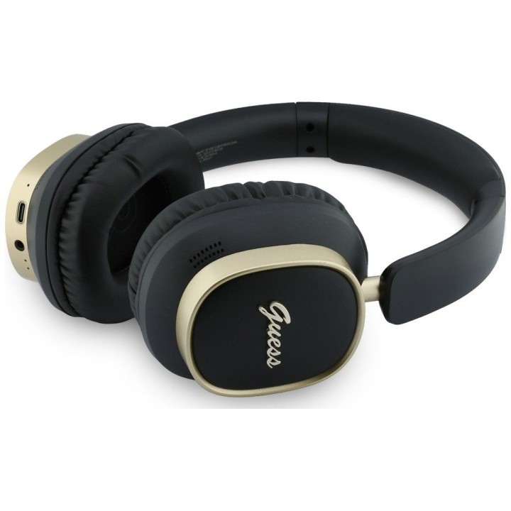 Wireless on-ear headphones Guess ENC Rectangle Metal Script black