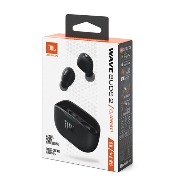 Wireless in-ear headphones ANC JBL Wave Buds 2 black