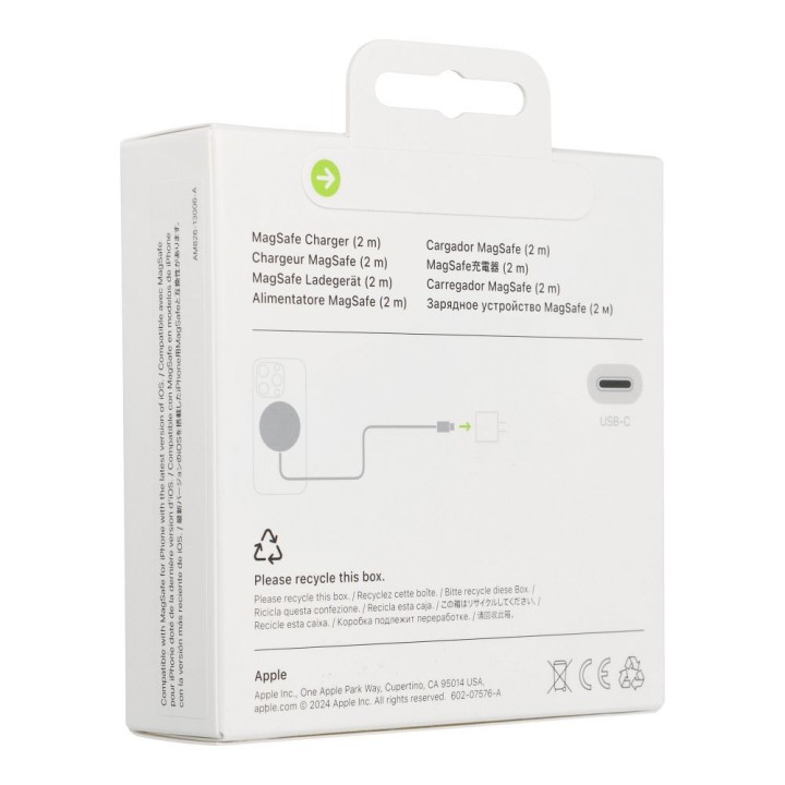 Original wireless charger Apple compatible with MagSafe and Qi 2.2 MX6Y3ZM/A A3250 25W white blister