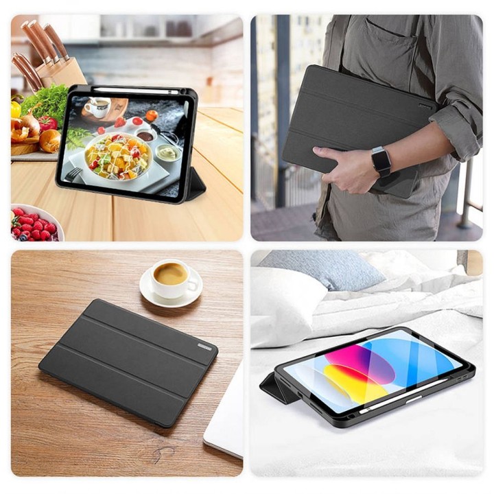 DUX DUCIS etui DOMO składane z miejscem na rysik do iPad 10 (2022) czarne
