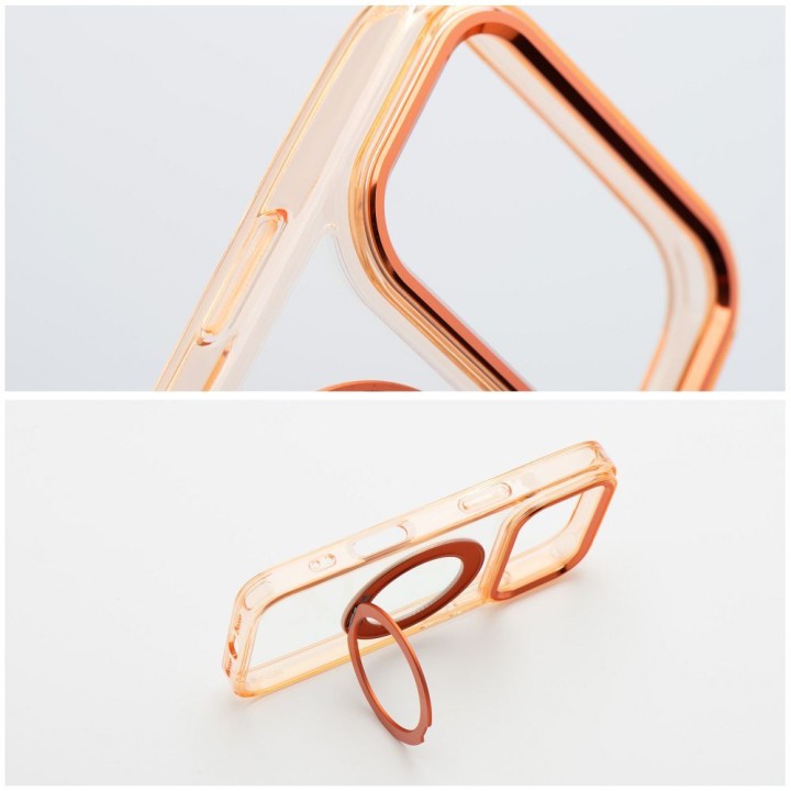 Чохол для iPhone 18 Pro / 17 Pro Frame Circle Stand сумісний із MagSafe помаранчевий