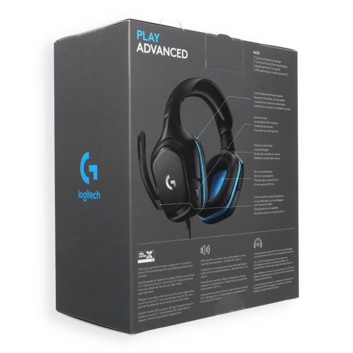 Wired on-ear headphones Jack 3,5 mm with microphone Logitech G432 black