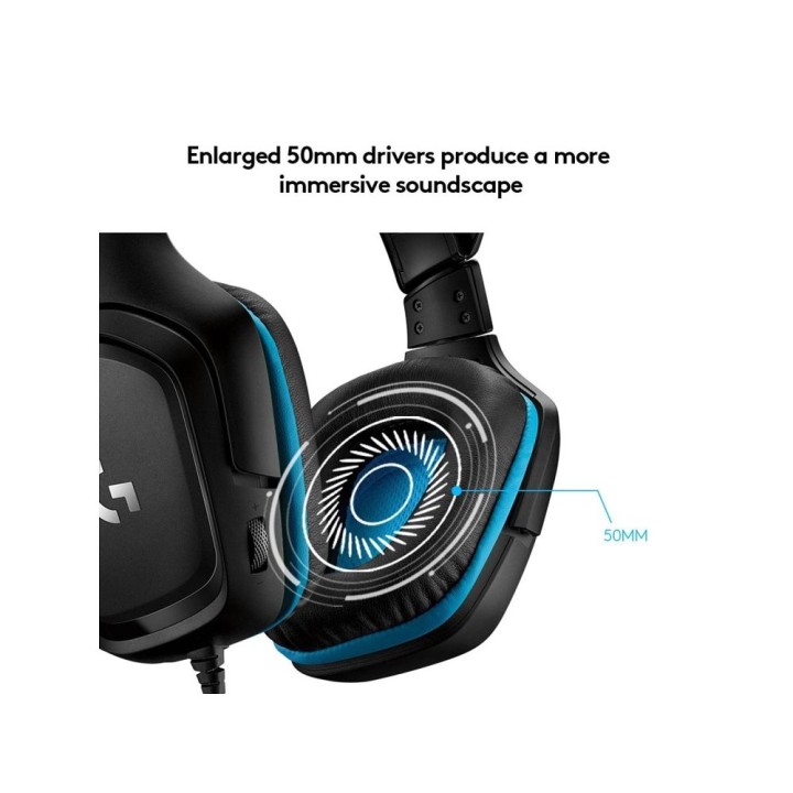 Headphones wired on-ear Jack 3,5 mm with microphone Logitech G432 black