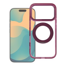 Case for iPhone 18 Pro Max / 17 Pro Max Frame Circle Stand MagSafe compatible burgundy
