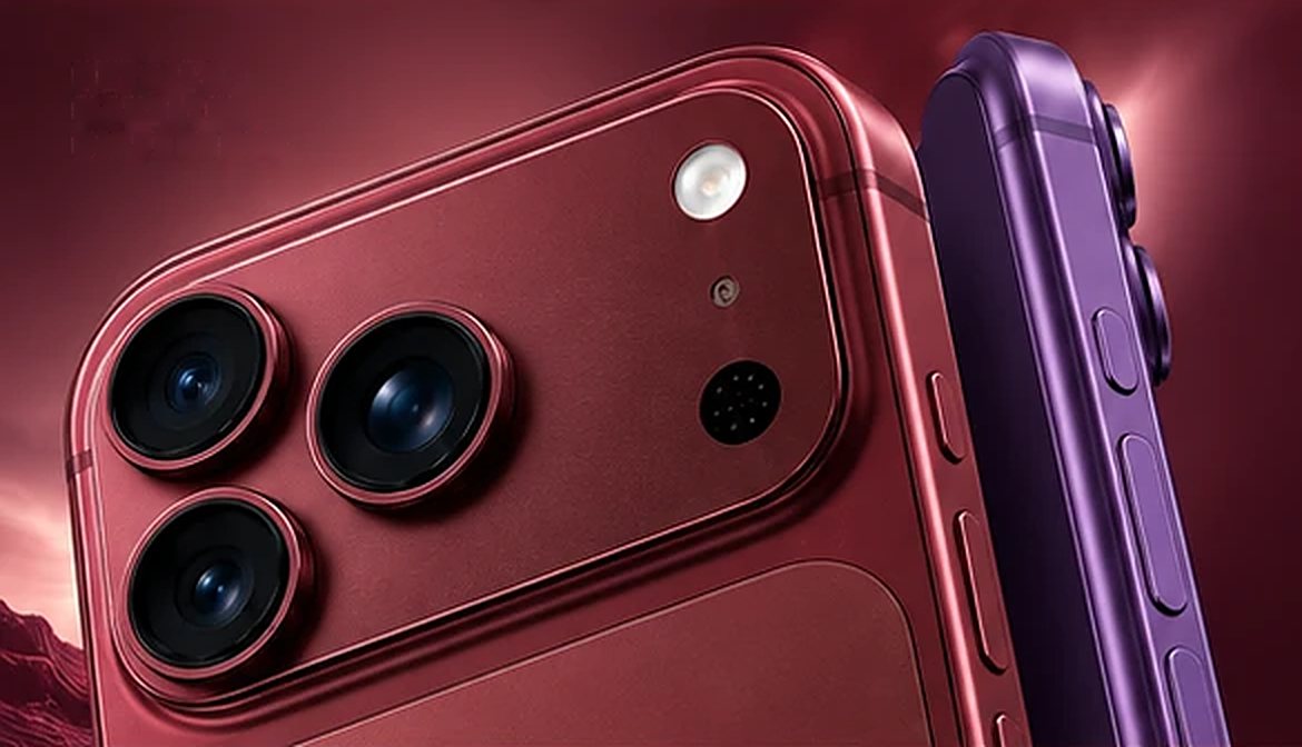 iPhone 18 w kolorze Burgundy i Violet z bliska
